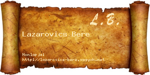 Lazarovics Bere névjegykártya